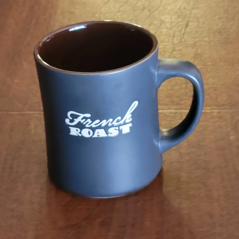 Starbucks 2011 Etched French Roast Black Matte New Bone China Coffee Mug 16 oz